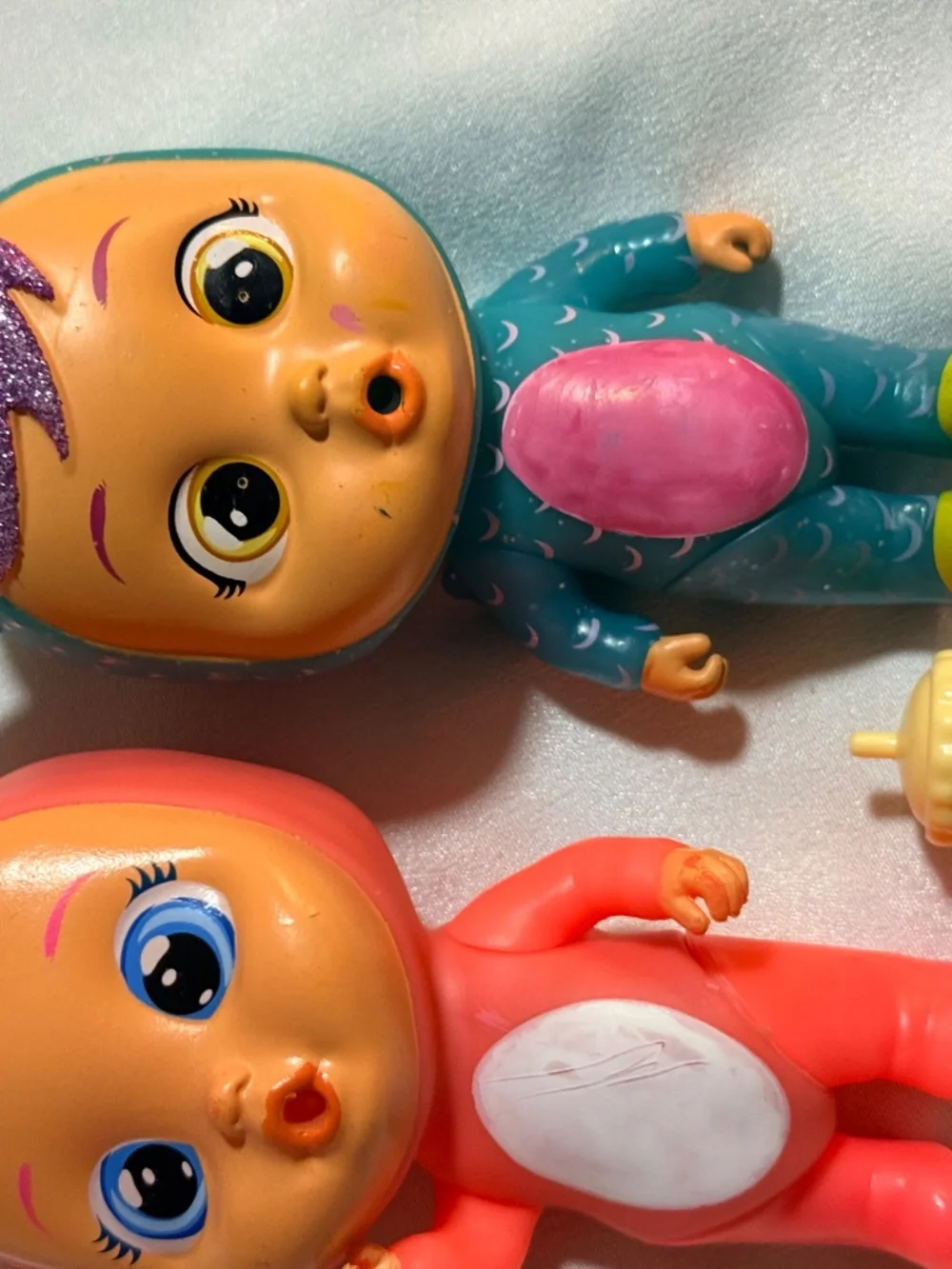 Cry Babies Magic Tears Dolls Lot of 2 + Bottle
